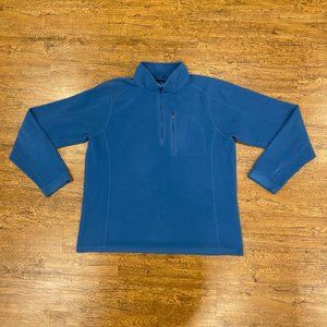 L.L. Bean Blue 1/4 Zip Pullover Fleece Sweater Outdoor Casual Sweatshirt Men's M